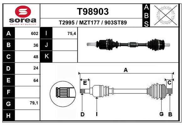 Приводной вал EAI T98903