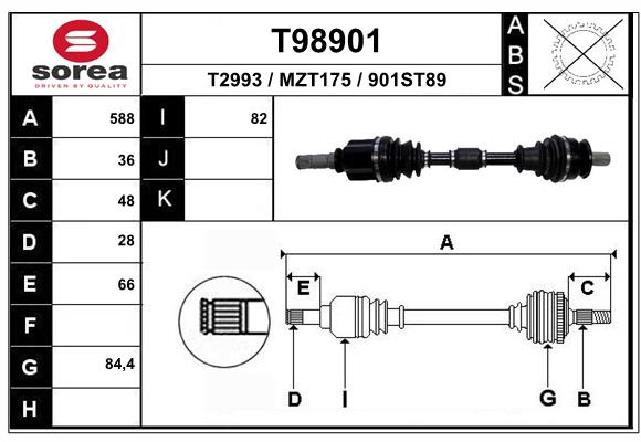 Приводной вал EAI T98901