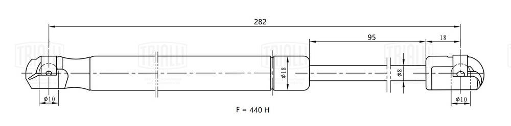 Газовая пружина крышка багажник TRIALLI GS 2506