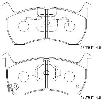 Комплект тормозных колодок дисковый тормоз ASIMCO KD3793