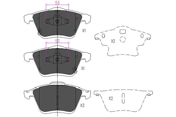 Комплект тормозных колодок дисковый тормоз KAVO PARTS KBP-4553
