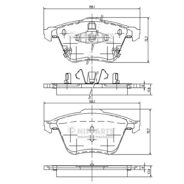 Комплект тормозных колодок дисковый тормоз NIPPARTS J3603067