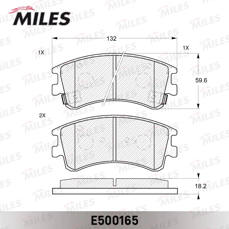 Комплект тормозных колодок дисковый тормоз MILES E500165