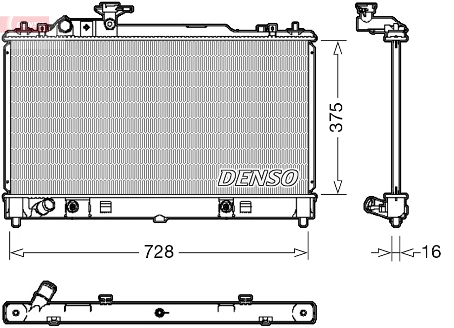 Радиатор охлаждение двигателя DENSO DRM44029