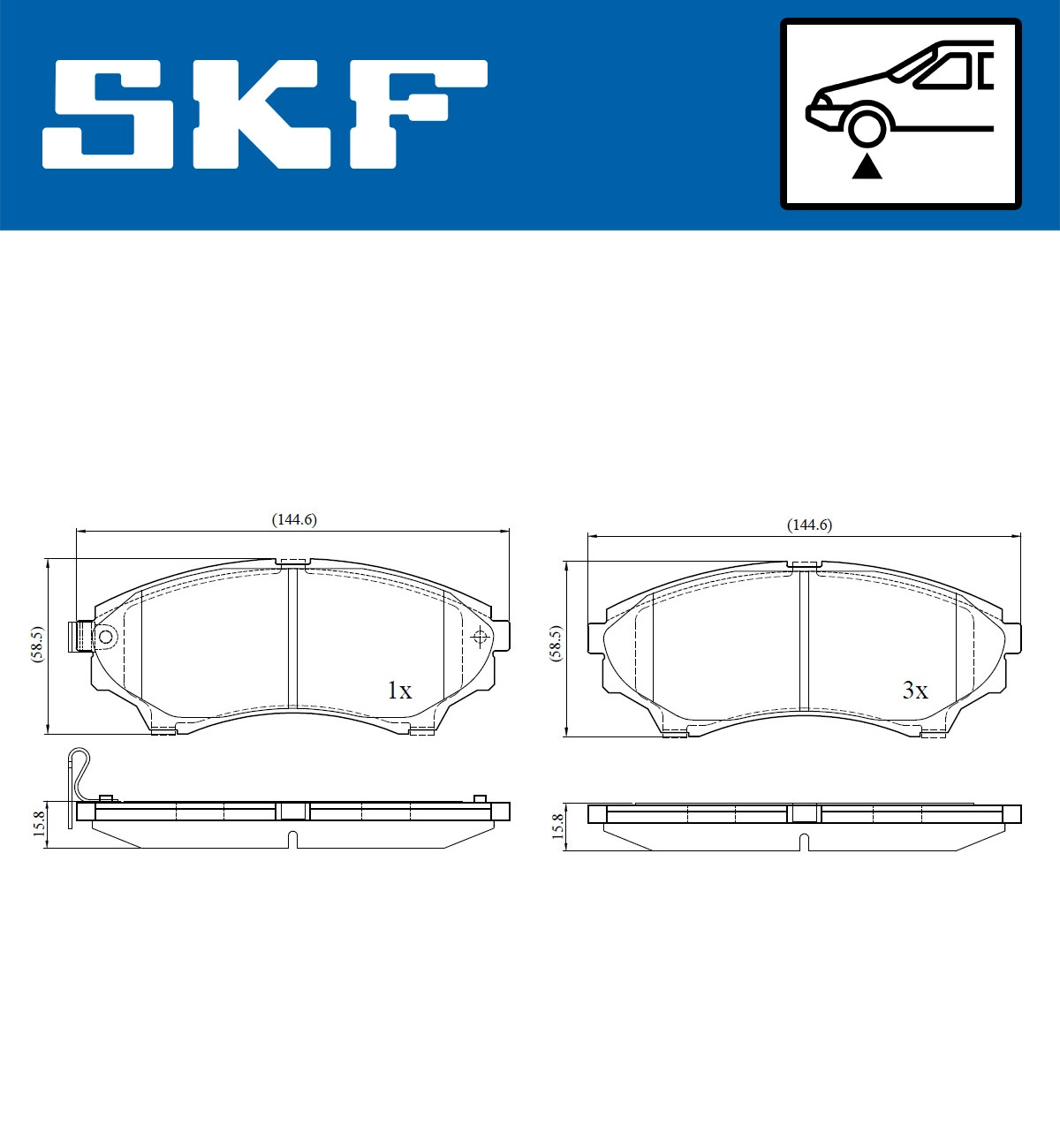 Комплект тормозных колодок дисковый тормоз SKF VKBP 80289 A