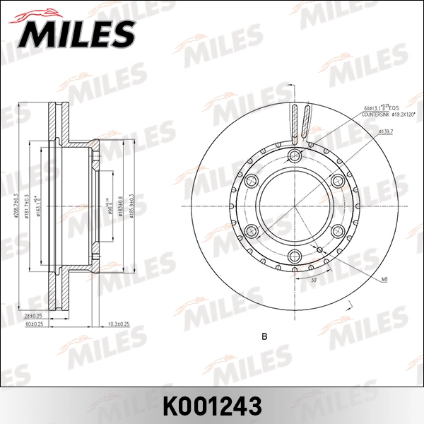 Тормозной диск MILES K001243