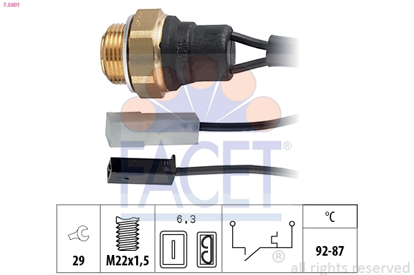 Термовыключатель вентилятор радиатора made in italy - oe equivalent FACET 7.5001