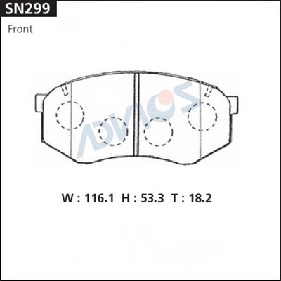 Комплект тормозных колодок дисковый тормоз ADVICS SN299
