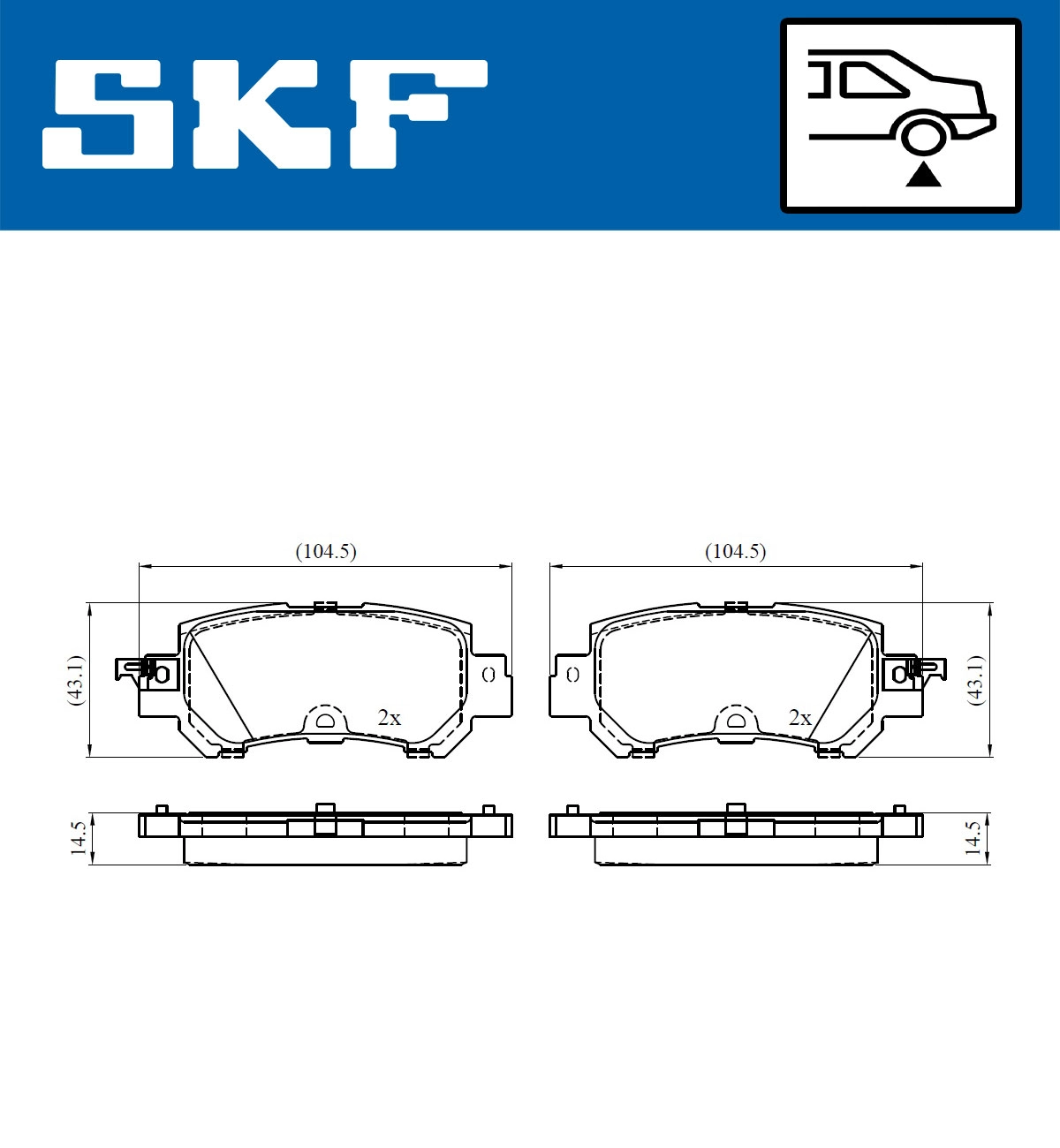 Комплект тормозных колодок дисковый тормоз SKF VKBP 90418 A