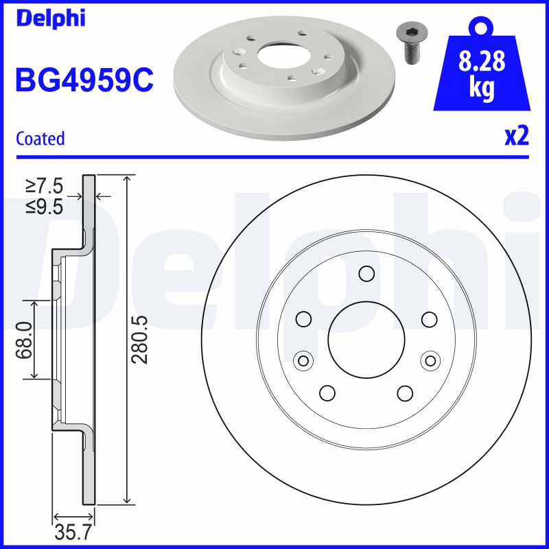 Тормозной диск DELPHI BG4959C