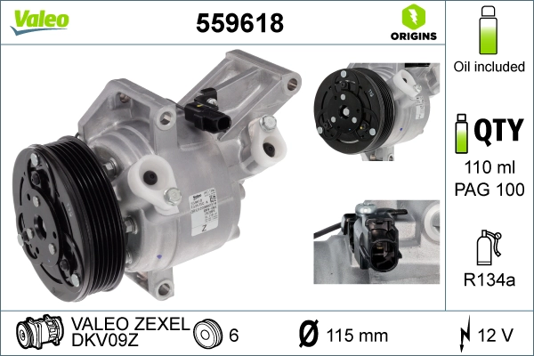 Компрессор кондиционер valeo origins new oe technology VALEO 559618