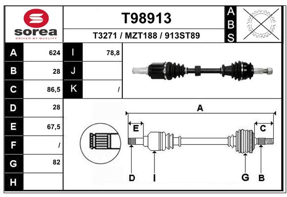 Приводной вал EAI T98913
