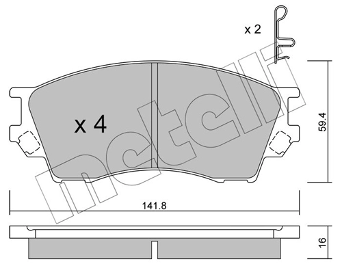 Комплект тормозных колодок дисковый тормоз METELLI 22-0473-0