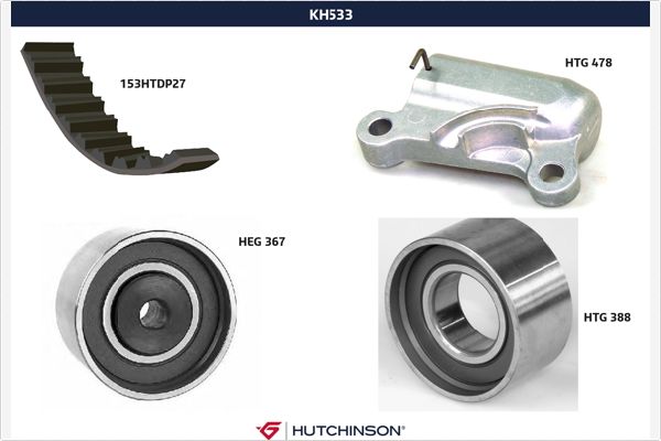 Комплект ремня грм HUTCHINSON KH 533