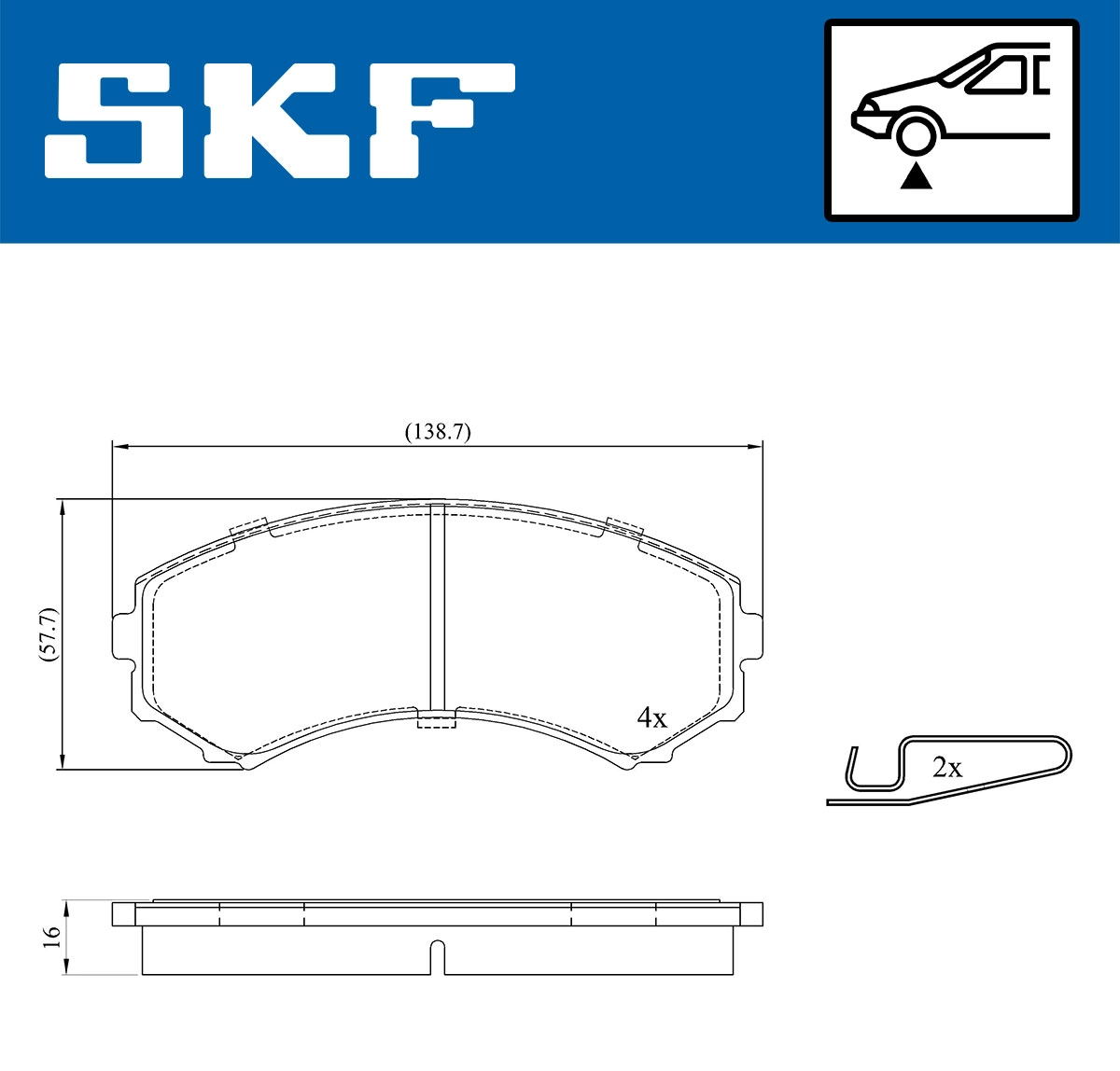 Комплект тормозных колодок дисковый тормоз SKF VKBP 80252 A