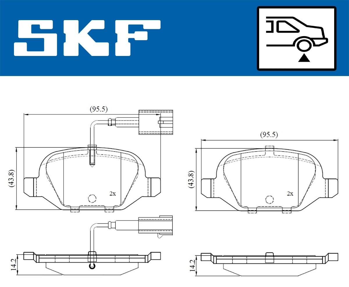 Комплект тормозных колодок дисковый тормоз SKF VKBP 90391 E