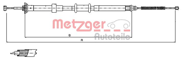 Тросик cтояночный тормоз METZGER 12.0725