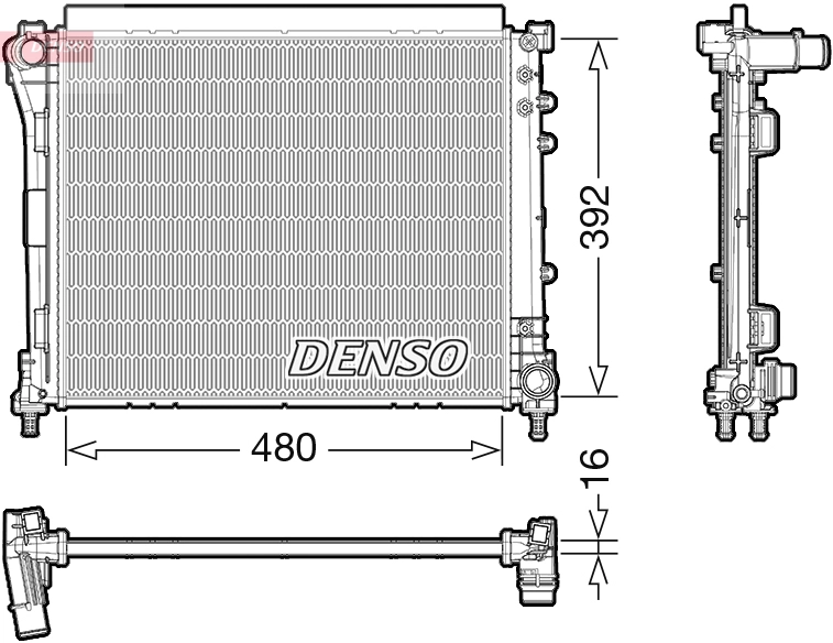 Радиатор охлаждение двигателя DENSO DRM09006