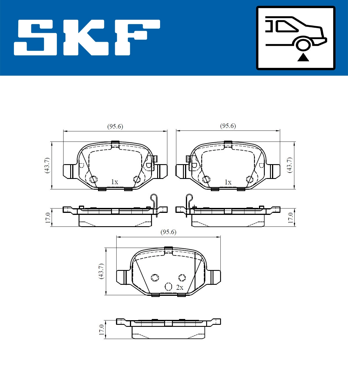 Комплект тормозных колодок дисковый тормоз SKF VKBP 90528 A