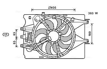 Вентилятор охлаждение двигателя AVA QUALITY COOLING FT7602
