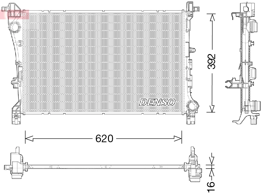 Радиатор охлаждение двигателя DENSO DRM09046