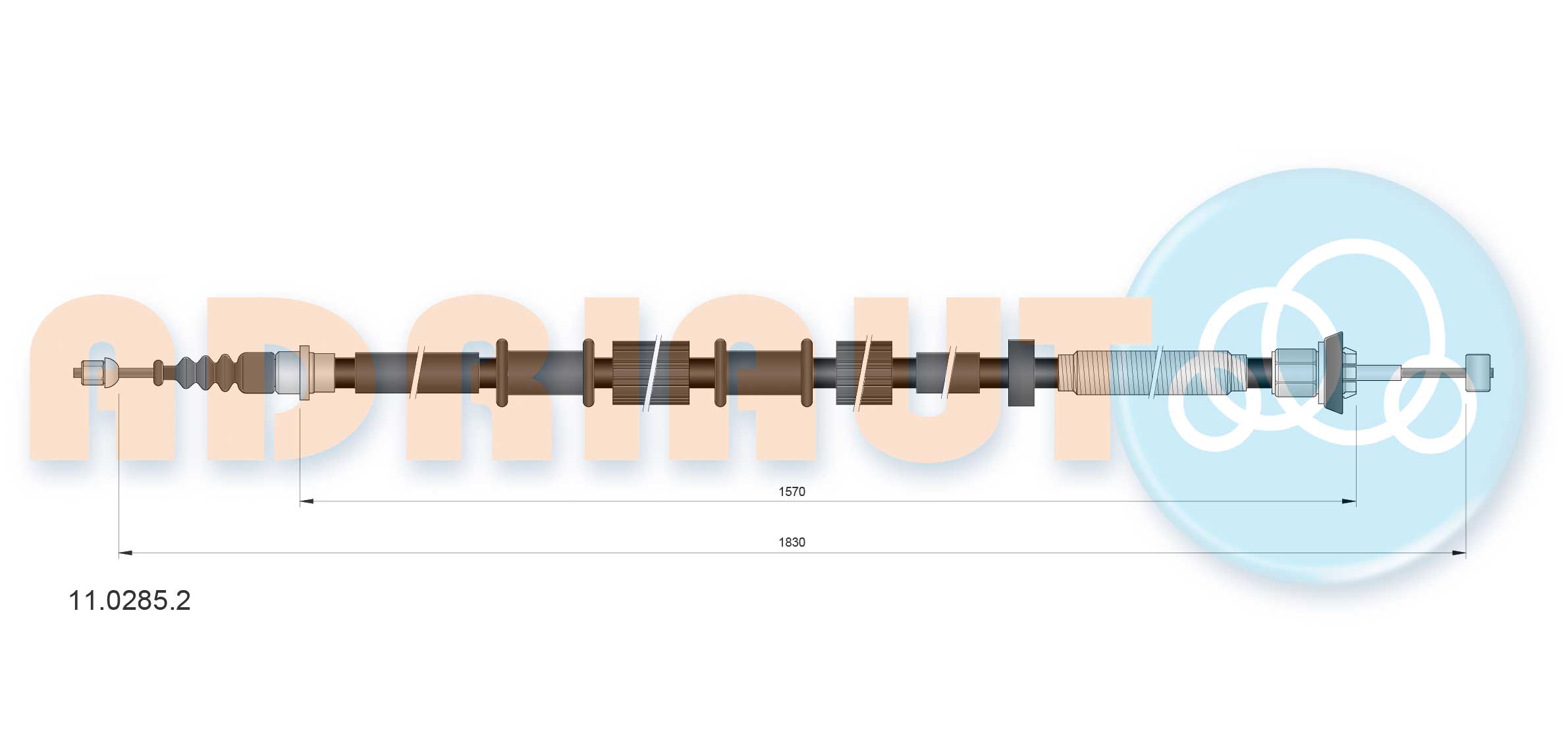 Тросик cтояночный тормоз ADRIAUTO 11.0285.2