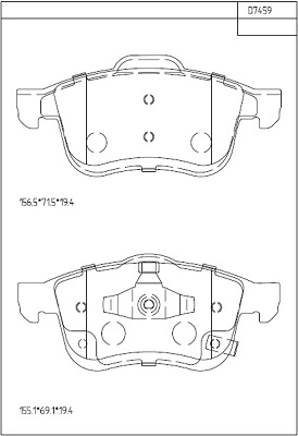Комплект тормозных колодок дисковый тормоз ASIMCO KD7459