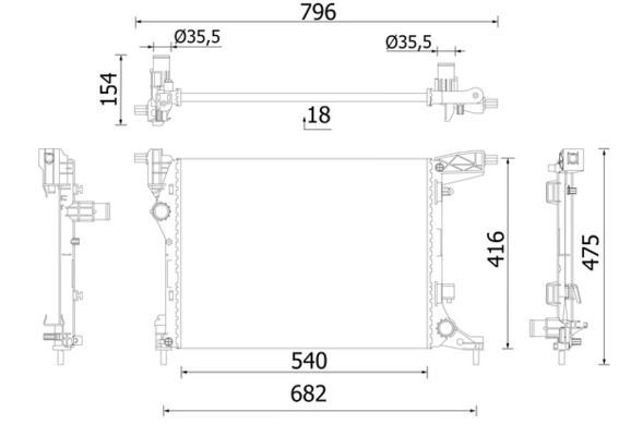 Радиатор охлаждение двигателя behr MAHLE/KNECHT CR 2420 000S
