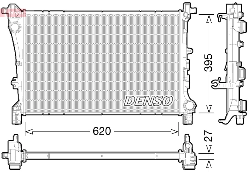 Радиатор охлаждение двигателя DENSO DRM09167
