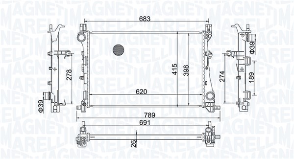 Радиатор охлаждение двигателя MAGNETI MARELLI 350213203400