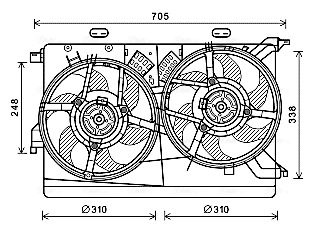 Вентилятор охлаждение двигателя AVA QUALITY COOLING FT7608