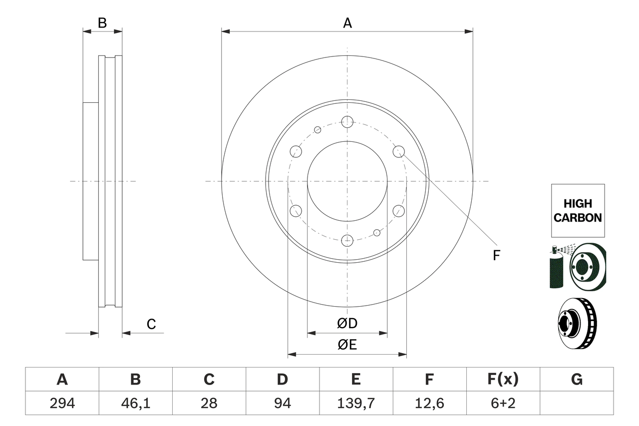 Тормозной диск BOSCH 0 986 479 F45