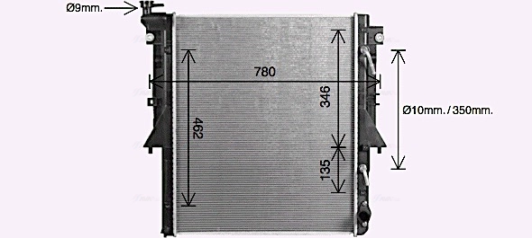 Радиатор охлаждение двигателя AVA QUALITY COOLING MT2280