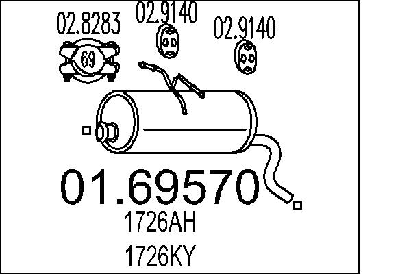 Глушитель выхлопных газов конечный MTS 01.69570
