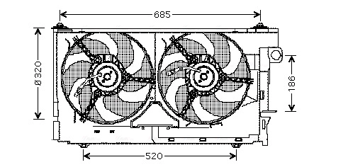 Вентилятор охлаждение двигателя AVA QUALITY COOLING CN7518
