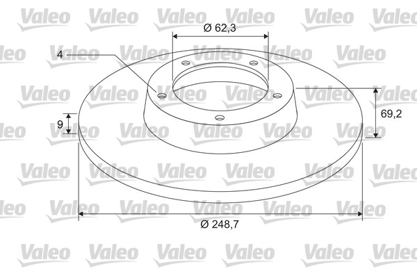 Тормозной диск coated VALEO 675408