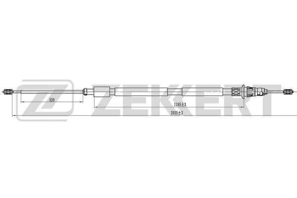 Тросик cтояночный тормоз ZEKKERT BZ-1329