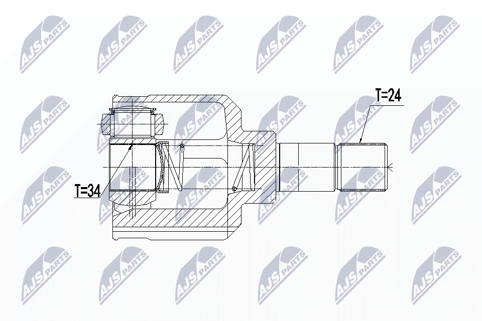 Шарнирный комплект приводной вал NTY NPW-PE-024