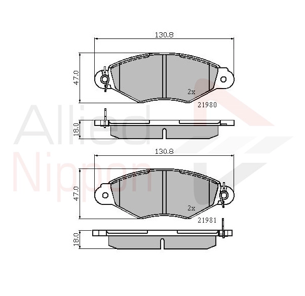 Комплект тормозных колодок дисковый тормоз anl braking ALLIED NIPPON ADB0485