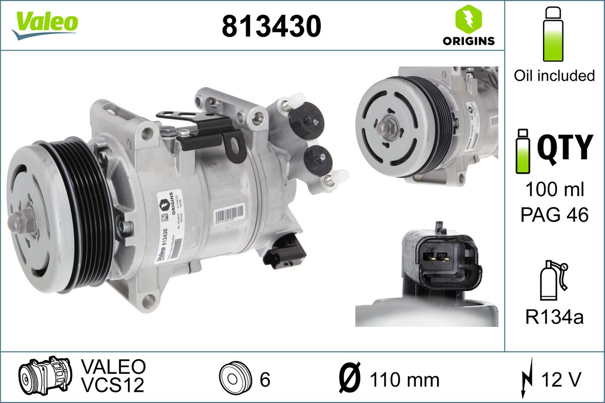 Компрессор кондиционер valeo origins new oe technology VALEO 813430