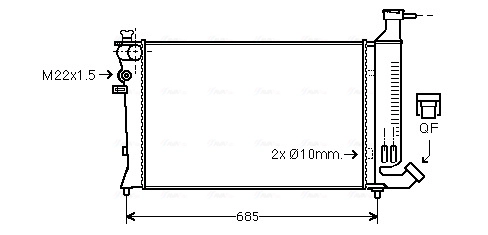Радиатор охлаждение двигателя AVA QUALITY COOLING PEA2136