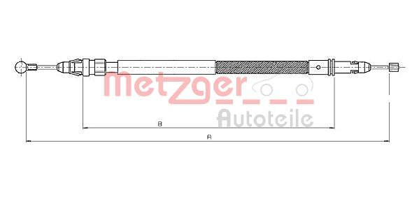 Тросик cтояночный тормоз METZGER 12.0744