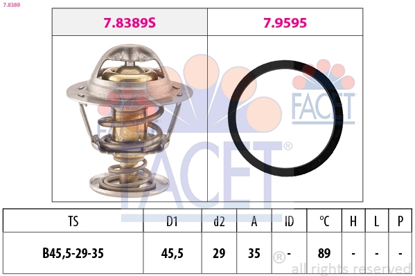 Термостат охлаждающая жидкость made in italy - oe equivalent FACET 7.8389