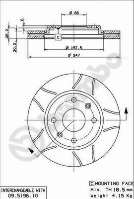 Тормозной диск xtra line - max BREMBO 09.5196.75