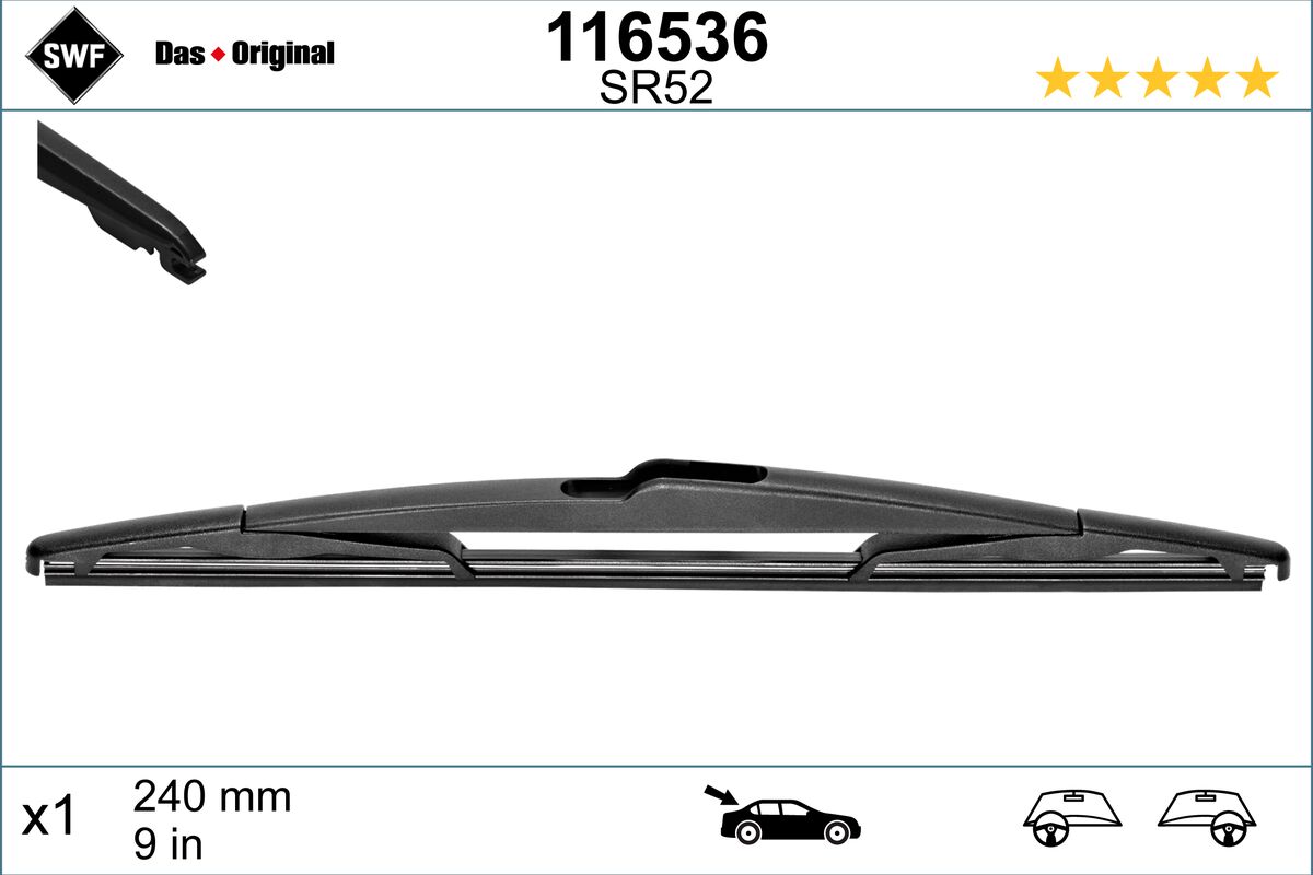Щетка стеклоочистителя das original rear SWF 116536