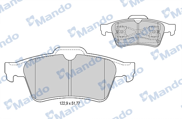 Комплект тормозных колодок дисковый тормоз MANDO MBF015161
