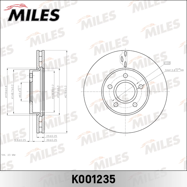 Тормозной диск MILES K001235