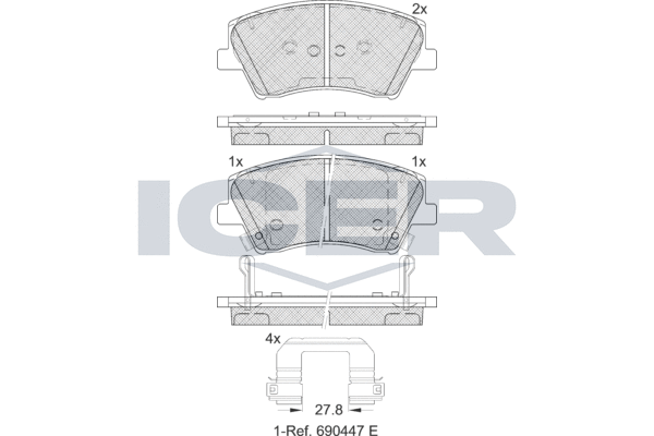 182314 колодки дисковые п. ICER 182314