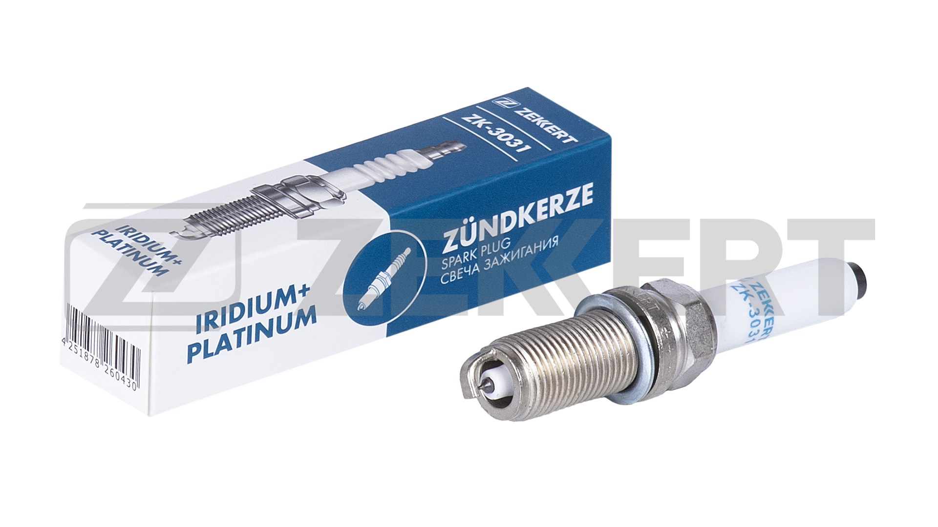 Свеча зажигания (iridium+platinum аналог ngk 94833 цена за 1 шт.) vw polo v vi 14- passat viii 14 ZEKKERT zk3031