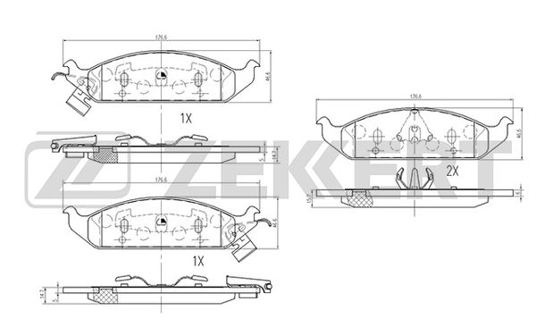 Комплект тормозных колодок дисковый тормоз ZEKKERT BS-2427